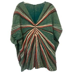 Oli & Hali Top Sz Small Green Fringe Cottage Core Boho Boxy Oversized Relaxed